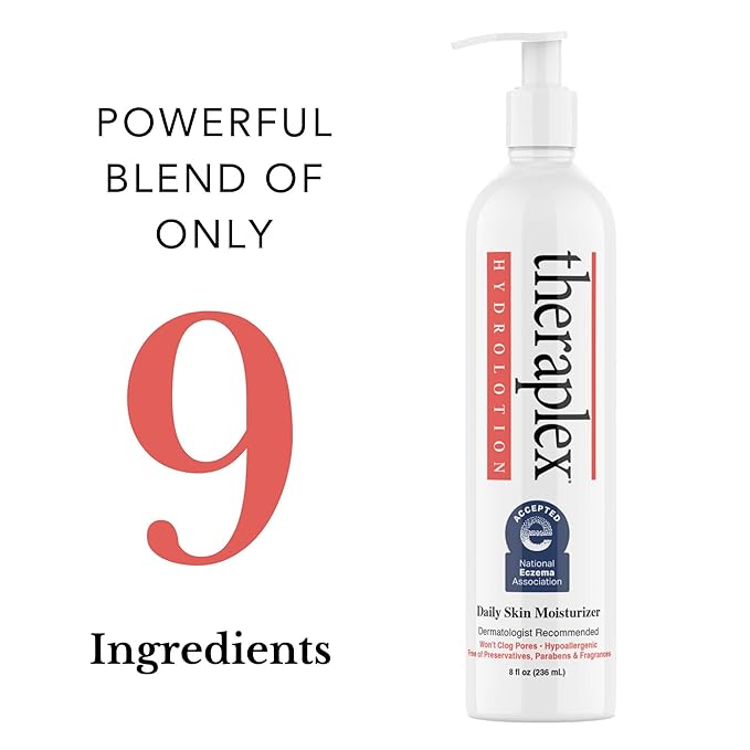 Theraplex Hydrolotion - Dermatologist-Recommended Eczema Lotion, Best Lotion for Severely Dry Skin, Body Lotion without Chemicals, Hypoallergenic, 24-Hour Hydration for Sensitive Skin 2 Pack