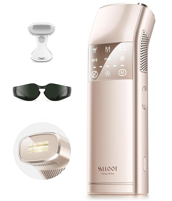 IPL Laser Hair Removal for Women and Men, 2 Lights, 2℃, 16.6 cm² Sapphire Ice Cooling for Sensitive Skin, 4-Pulse Mode for Ingrown Hair, Bikini, Face, Body Permanent Epilator Home Hair Removal Device