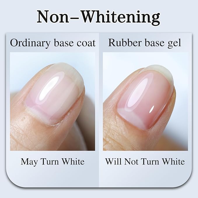 Double Rhythm 0.5Oz Nail Strengthener Rubber Gel Nail Polish 15ml Clear Builder in a Bottle Nail Thickening Extension Hard Structure Gel Glue (Clear 8 in 1-1)