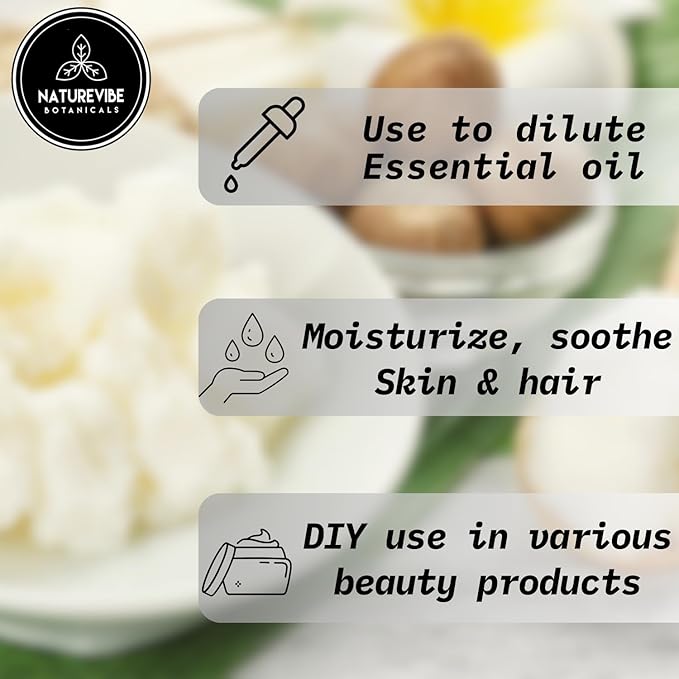 Naturevibe Botanicals Shea Nut Oil 32 Ounces | 100% Pure and Natural | Great for Skin Care and Hair Care