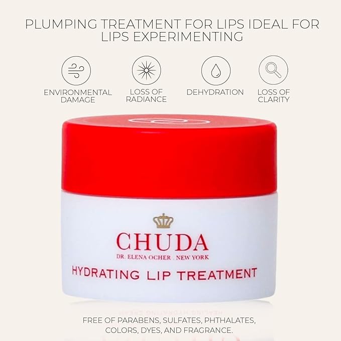 Chuda Hydrating Lip Treatment – Anti-Aging, Plumping Treatment for Lips – Intensive Lip Moisturizer - Natural Lip Hydrator – Soothing, Hydrating Lip Plumping Treatment - 5ml