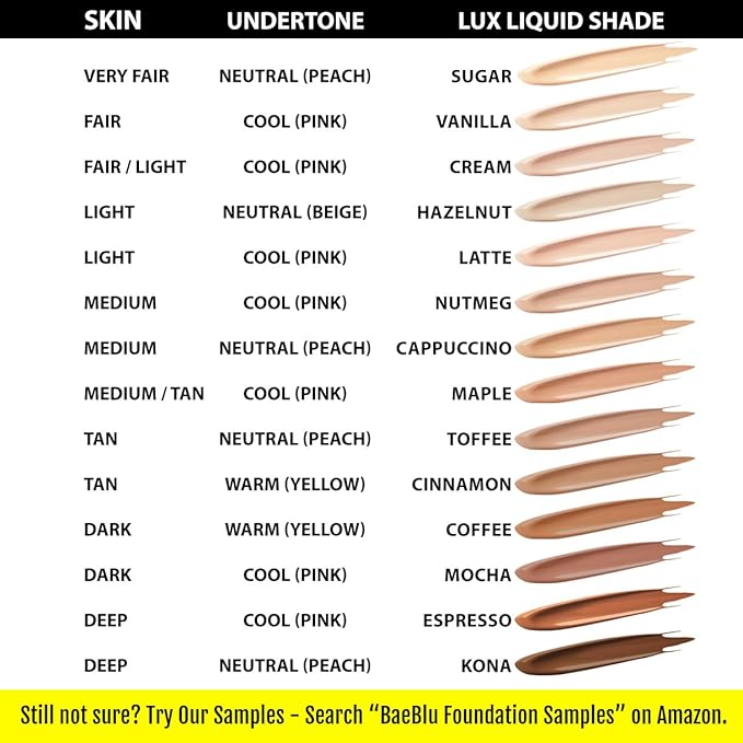 Organic Aloe-Based LUX Liquid Foundation, Natural Vegan Gluten-Free Made in USA, Cappuccino