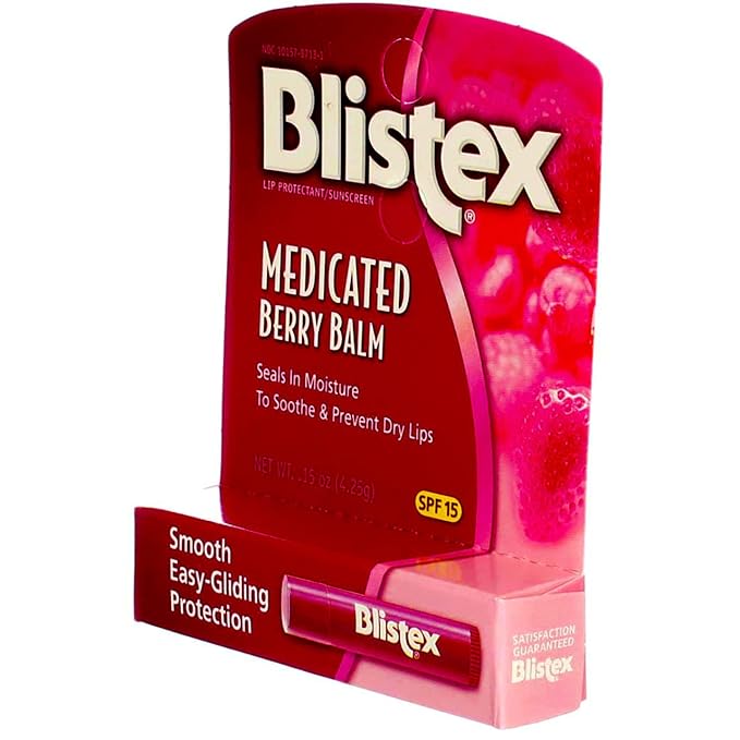 Blistex Medicated Berry Balm SPF 15 0.15 oz (Pack of 7)