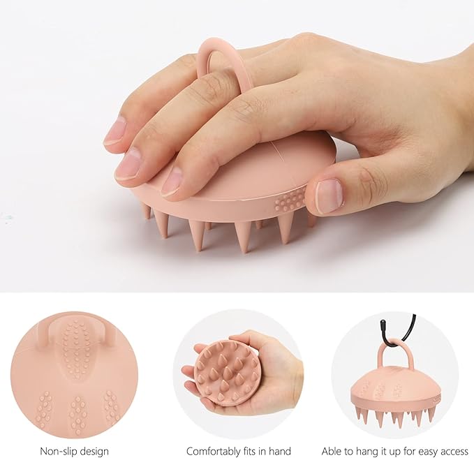 BTYMS Silicone Scalp Massager Hair Scrubber Shampoo Brush Exfoliating Hair Wash Cleansing Dandruff Brush for Shower