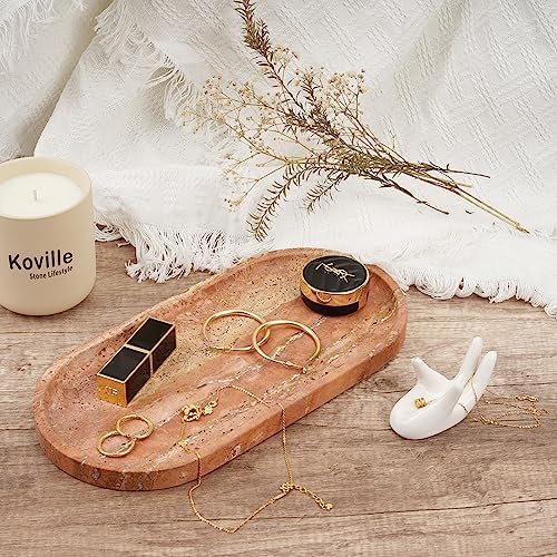 Koville Turkish Natural Travertine Tray, Countertop Organizer, Catchall - Image 5