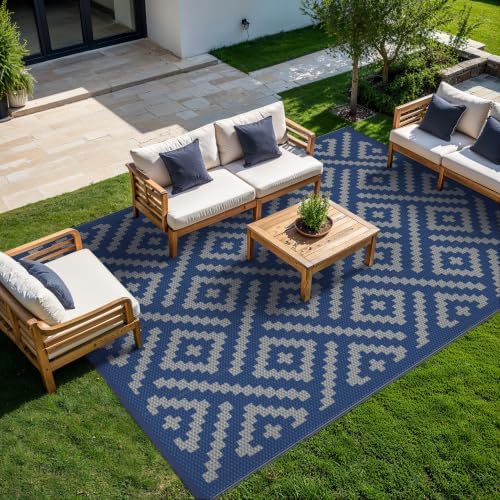 GENIMO Outdoor Rug, Waterproof Plastic Rugs 9'x12' - Image 2