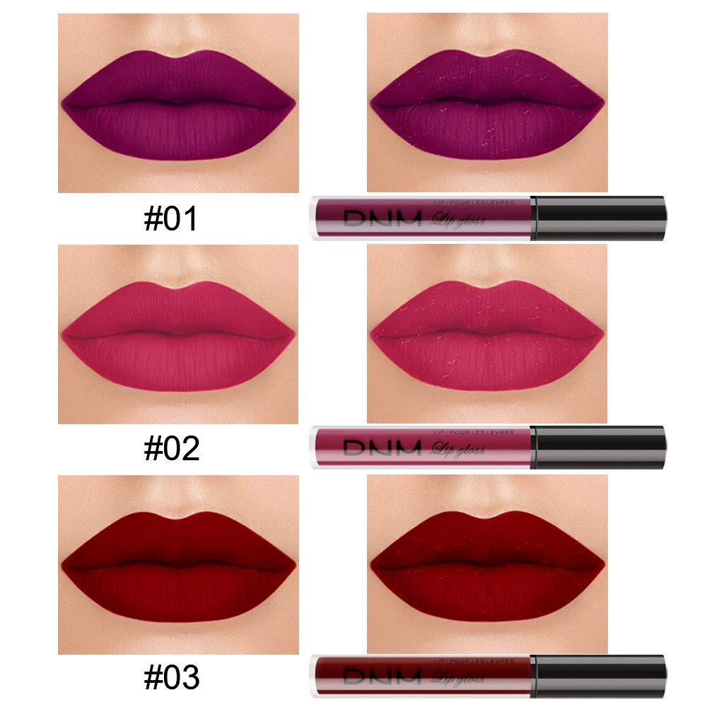 evpct 3Pcs Dark Purple Red Rose pink Matte Liquid Lipstick Sets for Black Women Matte Lipstick Lip Stain Long Lasting Waterproof 24, labial mate larga duracion 24 labiales mate 24 horas originales