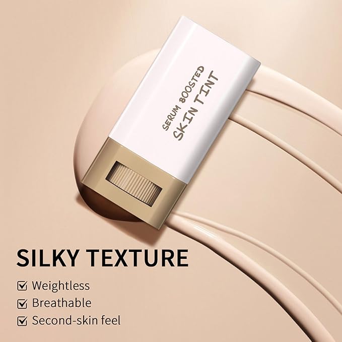 Multi-Use Foundation Stick Beauty Balm Serum Boosted Skin Tint, On-The-Go Tinted Solid Serum, Lightweight and Buildable Creamy Skin Tint Stick Makeup, Natural Finish(05#)