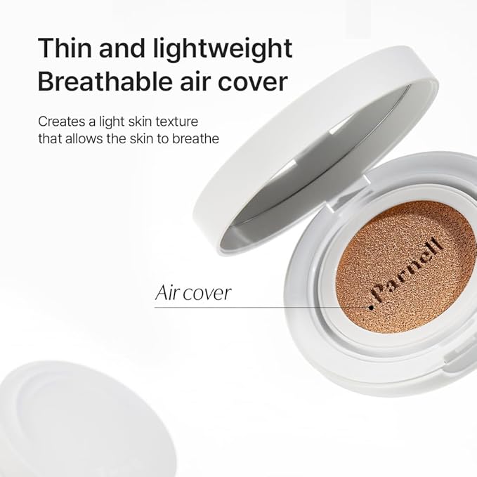 Parnell Cicamanu Serum Cushion - Moisturizing Foundation for Soothing, Coverage, Glass Skin and Lightweight for Sensitive and Dry Skin Pearl Skin (0.52 Fl Oz) (21C)