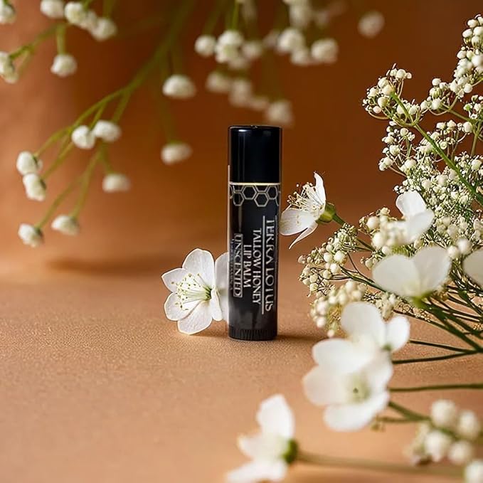 Tallow Lip Balm (3 Pack) - Hydrating With Organic Italian Olive Oil, Pure Grass Fed Tallow, and Beeswax - Long Lasting Lip Therapy (Mint)