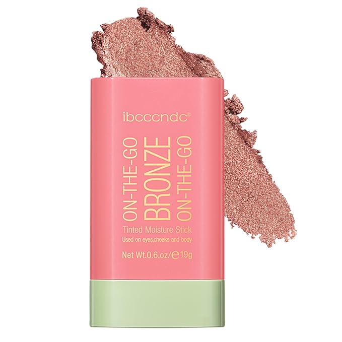 Cream Bronzer Stick,Contour Stick Facial Contouring Stick,Long Lasting Highlighter Waterproof Highlight Makeup,Buildable Shimmer Sparkle Face Bronzer Face Shaping,01 Warm Glow