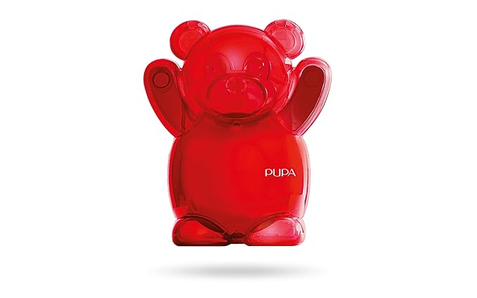 Pupa Milano Happy Bear Makeup Kit, 003 Red, 0.39 oz - Makeup Gift Set - Makeup Palette - Blush - Eyeshadow - Highlighter - Lip Gloss - Face Makeup