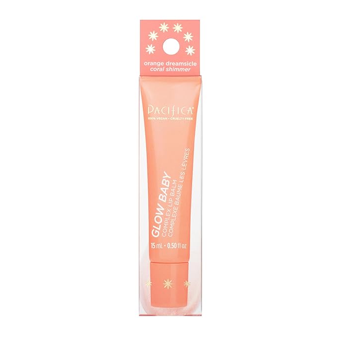 Pacifica Beauty Complex Lip Balm Trio Set, Makeup, Glow Baby, Wake Up Beautiful, Vegan Collagen, Lip Gloss, Orange, Lavender, Lemon, Vanilla, Non Sticky Formula, 0.30 fl oz Each (Set of 3)