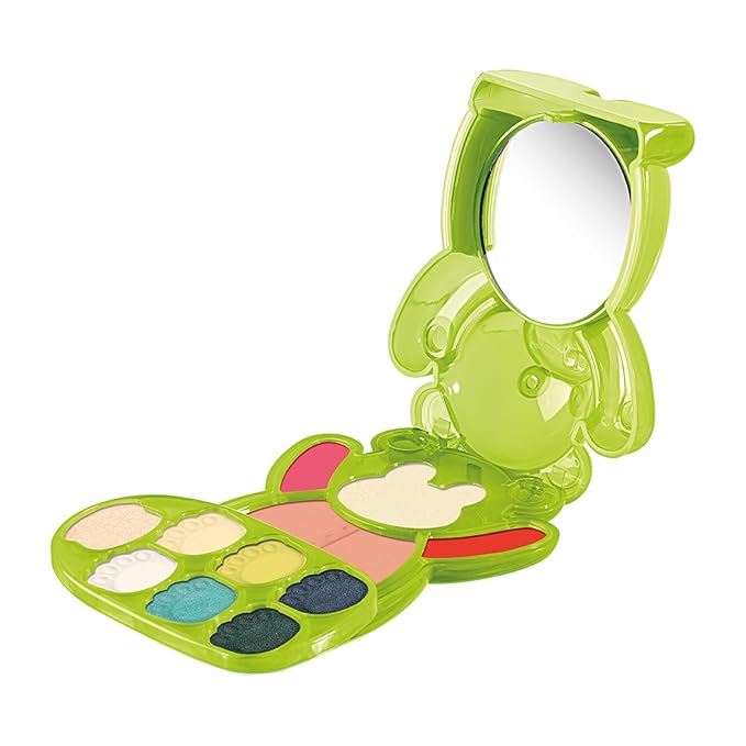 Pupa Milano Happy Bear Makeup Kit, 006 Green, 0.39 oz - Makeup Gift Set - Makeup Palette - Blush - Eyeshadow - Highlighter - Lip Gloss - Face Makeup