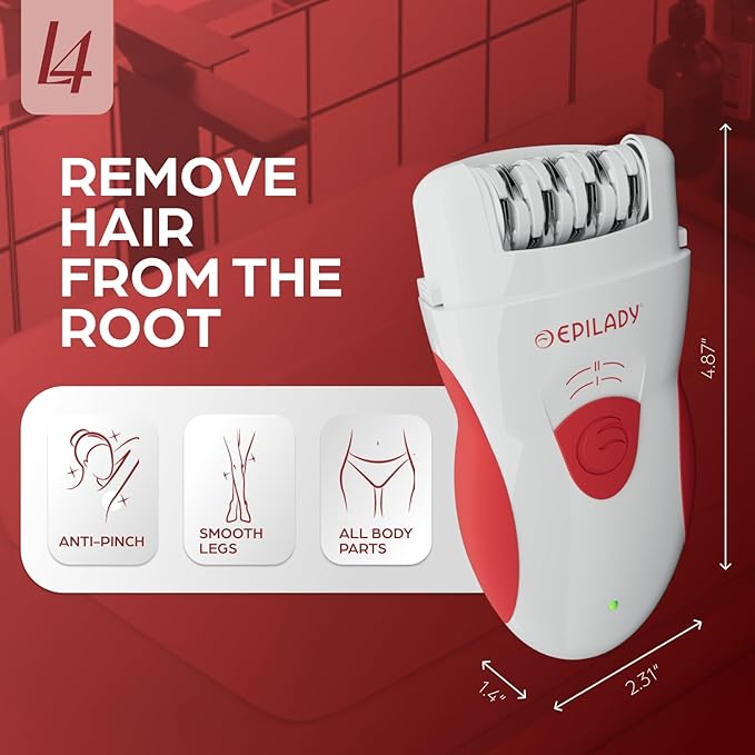 Epilady Legend 4 | Cordless Epilators Hair Removal for Women, 2 Speed Bikini Trimmer, Electric Shaver for Women, Rechargeable Body Hair Remover