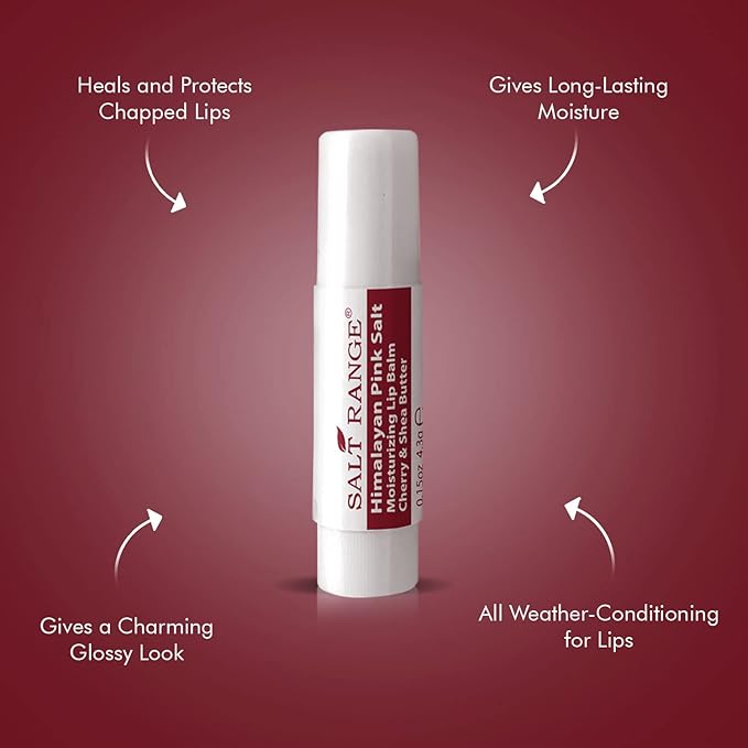Salt Range Lip Balm, Formulated with Cherry & Shea Butter, Lip Moisturizer, Soothing and Hydrating, Deep Nourishing, Organic Chapstick - 12 Count (24 Pieces)