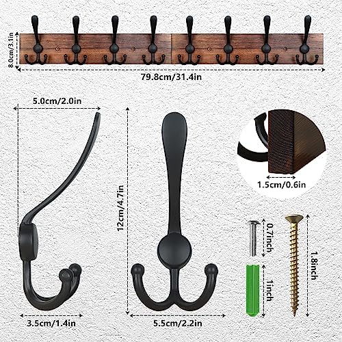 IBosins Wall Mounted Coat Rack, 31.4" Long - Image 2