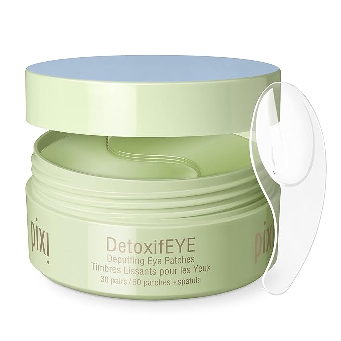 Pixi DetoxifEYE 2-Pack | Depuffing Hydrogel Under-Eye Patches|Cucumber, Gold & Caffeine For Puffy Eyes and Dark Circles | 2 Boxes, 60 pairs, 120 Patches