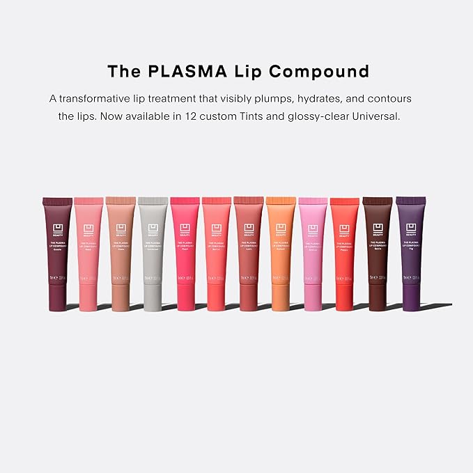 U Beauty The PLASMA Tinted Lip Compound Anti-Wrinkle & Anti-Aging Treatment - Shimmery Plumping Lip Gloss with Hyaluronic Acid, Shea Butter, Salicylic Acid & Peptides to Deeply Hydrate,Bellini - 15 mL