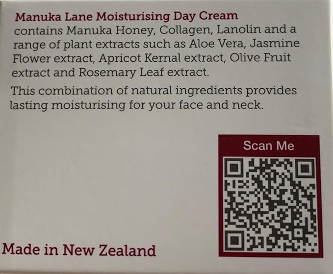 Manuka Lane Luxury Moisturizing Day Cream The Ultimate Skin Moisturizer with real New Zealand Manuka Honey, Hydrolyzed Collagen, and skin-enriching Lanolin