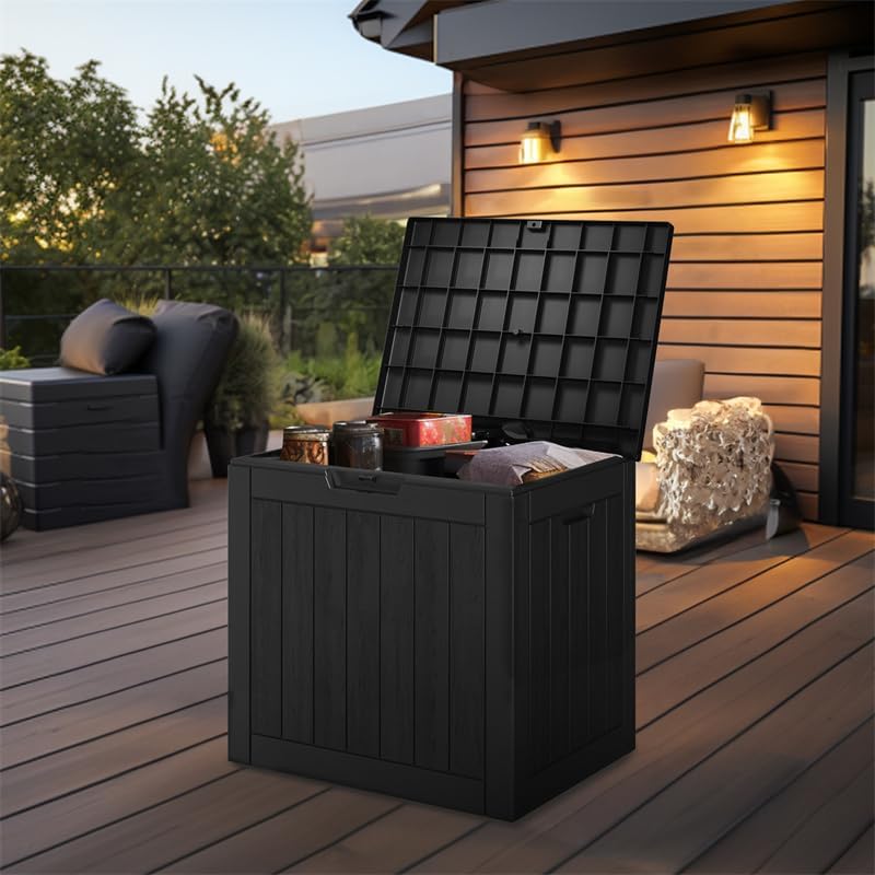 PatioZen 30 Gallon Resin Deck Box, Lockable Outdoor Storage Box - Image 5