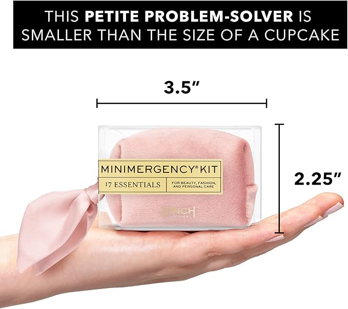 Pinch Provisions Velvet Minimergency Kit, for Her, Includes 17 Must-Have Emergency Essential Items, Compact, Multi-Functional Pouch, Gift for Parties and Birthdays