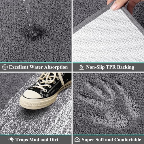 Vaukki Indoor Doormat Entryway Grey Door Mat 59x20 inch - Image 4