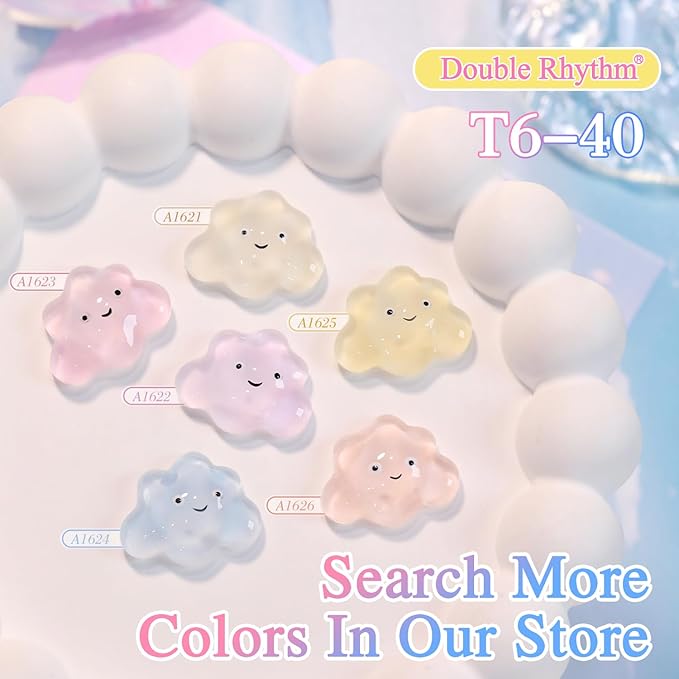 Double Rhythm 0.50 OZ Translucent Gel Polish Same Color Same Bottle Sheer Pastel Neutral Natural Milky 15 ML Jelly UV Nail Art DIY at Home (Pink-A1623)