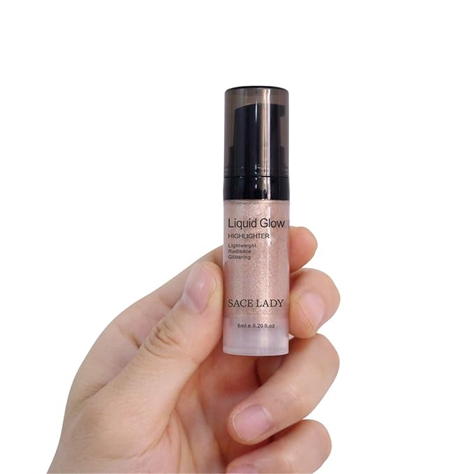 SACE LADY Liquid Highlighter Makeup Shimmer and Shine Ultra-Smooth Radiant Illuminator For Face Cheekbone Body Glow Bronzer Glitter Illuminating Highlighters Makeups, 0.2Fl Oz