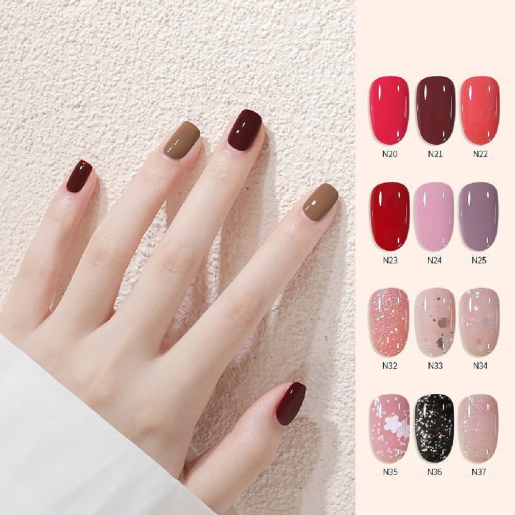 Nail Polish set - Nail Lacquer Quick Dry, Full Size, Vibrant, Colorful, Trendy, Glitter, Glossy, Metallic, Matte Nail Art Nail Shades (N9 almond, 52g)