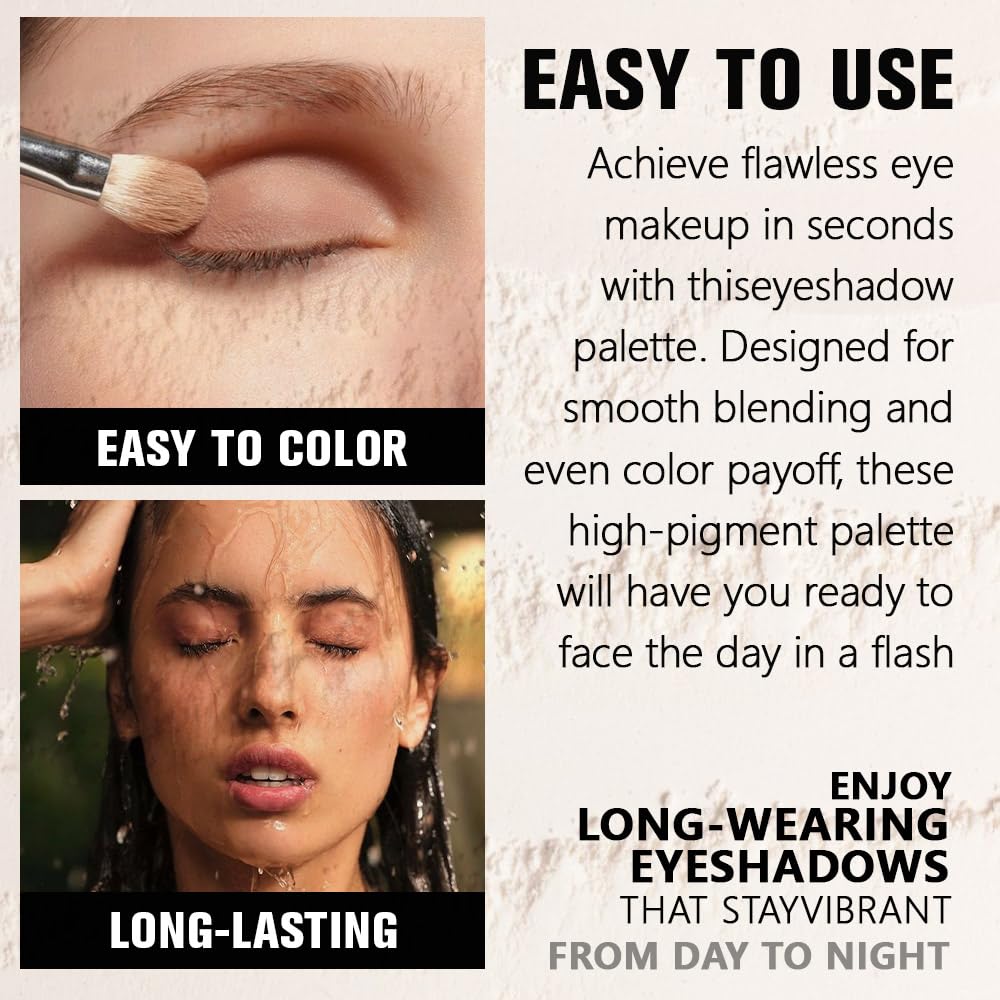 Single Glitter Shimmer Sparkle Eye shadow Palette Makeup, Nude Glitter Eyeshadow for Women, Monochrome Eye Shadow, Pigmented Waterproof Sombras Para Ojos, Vegan, Talc, Paraben & Cruelty Free, 10
