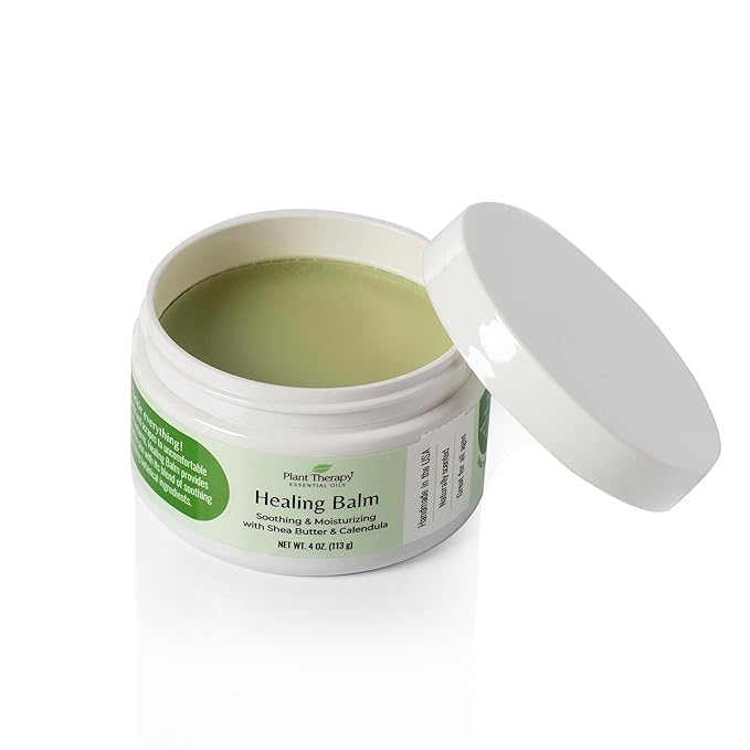 Plant Therapy Healing Balm 4 oz 100% Pure & Natural, Nutrient-Rich Botanical Formula, Soothing Ingredients: Shea Butter, Tamanu Oil, and Calendula Extract