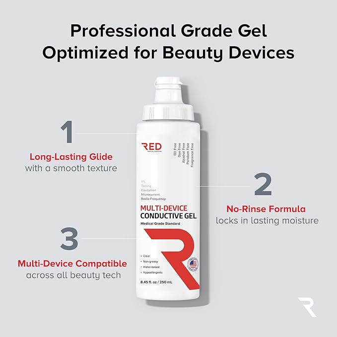 Professional-Grade Ultrasound Gel | Multi-Device Compatible Conductive Gel for Beauty & Skincare Devices | Hydrating, Hypoallergenic, Water-Based, Non-Greasy, Unscented| 5L Cube+8.45 fl oz Bottle