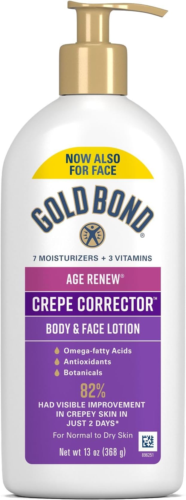 Gold Bond Age Renew Crepe Corrector Body Lotion, Replenishing & Smoothing Formula, 13 oz (Packaging May Vary)