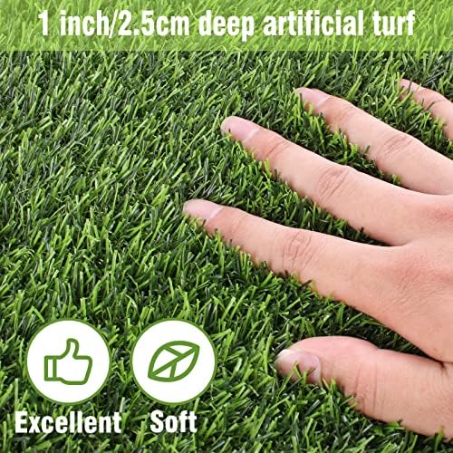 Kesfey Grass Placemats 12"x12"Golf Artificial Fake Grass Squares Turf Patch - Image 3