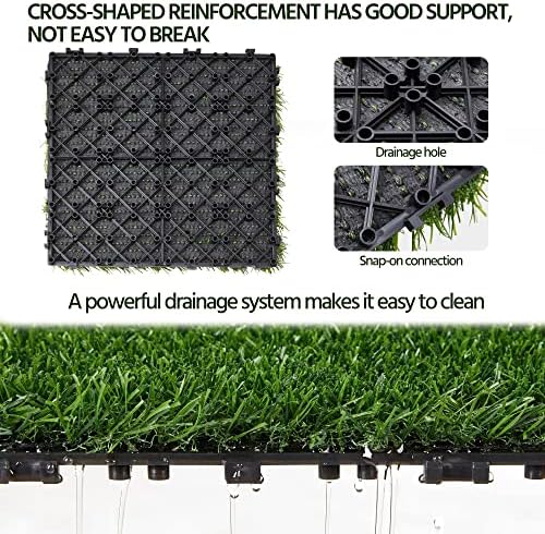 Yaheetech Artificial Grass Turf Tiles 12" x 12" - Image 4
