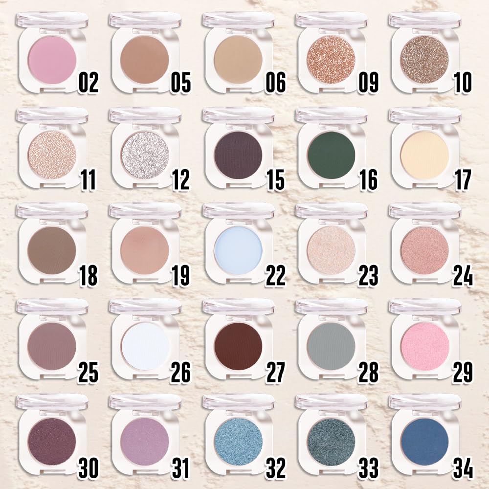 Pearl White Glitter Eyeshadow Palette for Women, Single Monochrome Eye Shadow Makeup, Shiny Pressed Powder, Blendable Natural sombras para ojos, Holographic,Vegan,Travel -11
