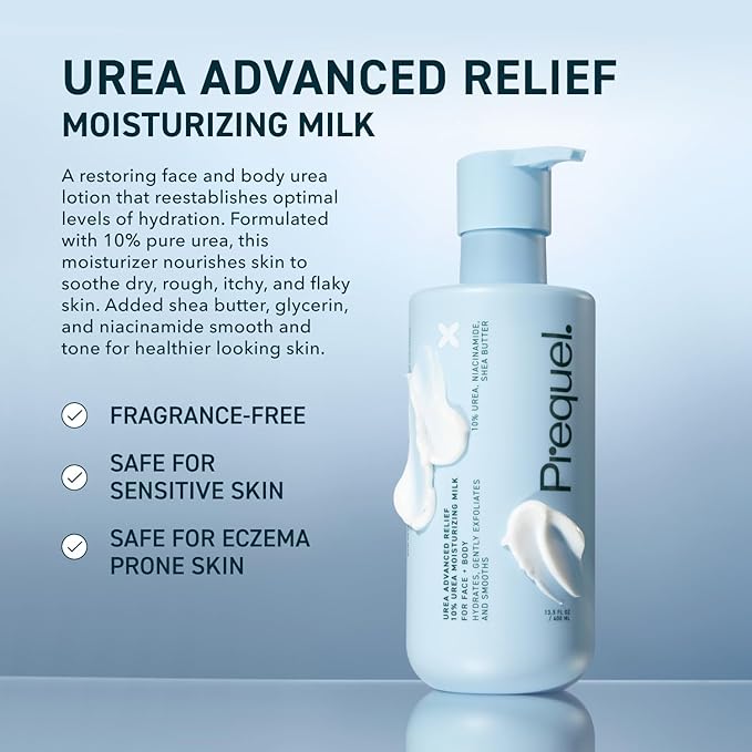 Skin Urea Advanced Relief Moisturizing Milk, 10% Urea Lotion for Face and Body, Unscented, Hydrating Cream for Extremely Dry Skin, Soothing for Sensitive Skin - 6.75 fluid ounce (Pack of 2)