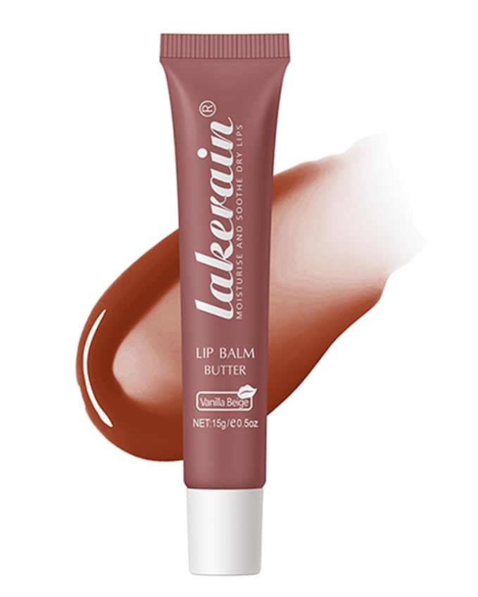 Lip Butter Balm Vanilla Beige, Hydrating Tinted Butter Lip Gloss,Sheer Lipgloss Lip Care Moisturizer,Smooth Lip Treatment,Non-Sticky Jelly Glow Reviver Fat Lip Oil,Women’s Day Makeup Gift for Women-02