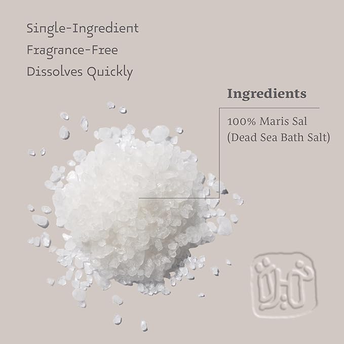 Dead Sea Salts for Soaking Relaxing Sea Salt Bath Soak for Body Rejuvenation - Natural Mineral Salts - Coarse Dead Sea Salt Unscented Bath Salts for Women & Men (2.2 lb)