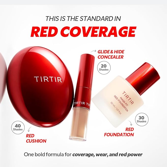 TIRTIR Mask Fit Red FoundationㅣLong Lasting Flawless Coverage, Energy Essence, Lightweight, Hydrating, Pore-Blurring, Breathable Satin Finish, Makeup, Radiant Skin, #11C Cool Rosy, 1.01 Fl Oz