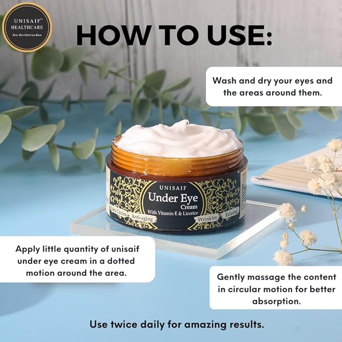 Under Eye Cream Anti Aging – Eye Cream for Puffiness and Bags Under Eyes | Eye Repair Cream for Dark Circles Under Eye Treatment | Puffy Eyes Treatment | Eye Cream for Dark Circles 1.76 oz
