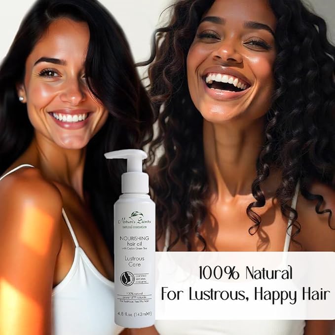 Nature's Secrets Nourishing Hair Oil. Scalp & Hair Strengthening Oil. Certified 100% Natural. With Green Tea Caffeine, Indian Gooseberry (Amla) and Organic Virgin Coconut Oil.