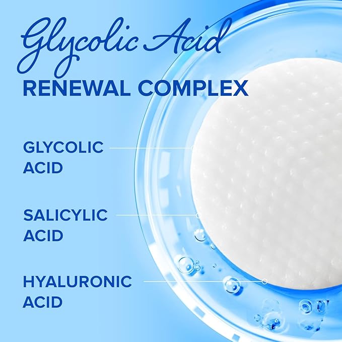 MAREE Glycolic Acid Pads - Toner Pads for Face Cleansing - Exfoliating Pad with Tea Tree Oil, Salicylic Acid & Vitamins E, B3, B5 - Facial Polishes & Peels, Skin Pore Resurfacing & Radiance - 50 Count