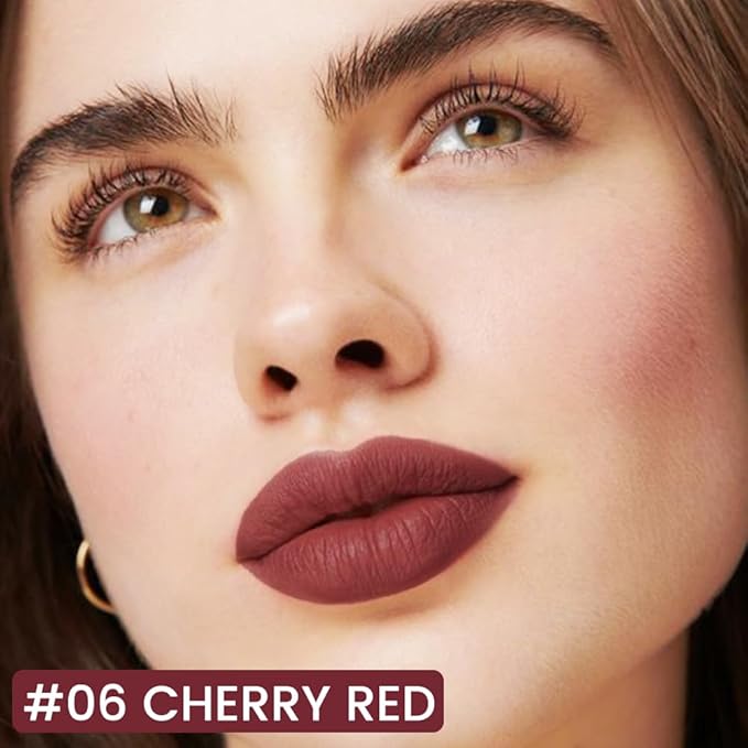 evpct Longwear Liquid Lip Liner Stain Marker Pen Long Lasting Waterproof, Black Cherry Matte Semi Permanent 24 Hour Lip Liner and Lipstick Combo, Korean Color Stay Lipliner All Day Lips Stain peel off