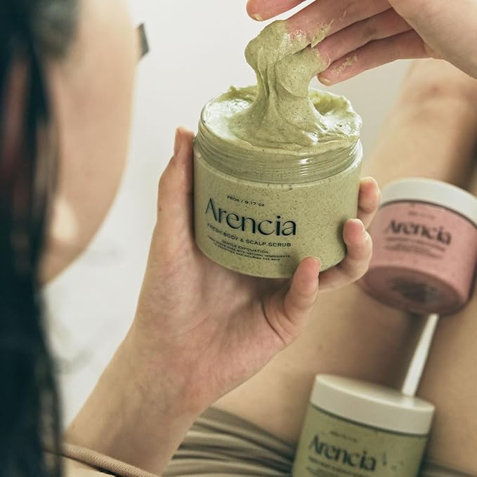 Fresh Cloud Sea Salt Body & Scalp Scrub (Green) - Exfoliant, Bump Eraser For Silky Smooth Skin, Korean Skin Care