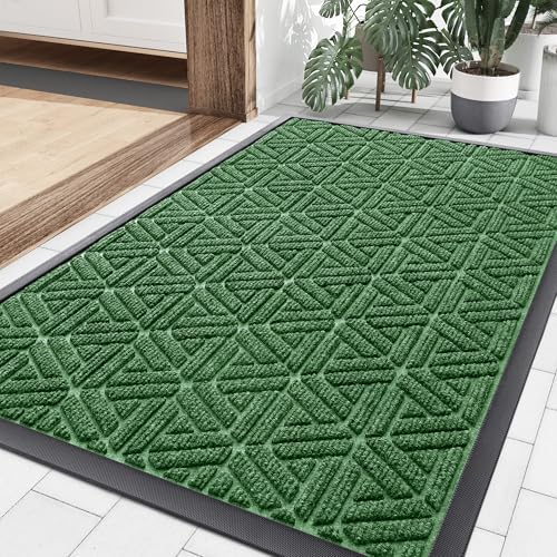 Smiry Front Door Mat Outside Entrance, Low Profile Rubber Doormat by Smiry