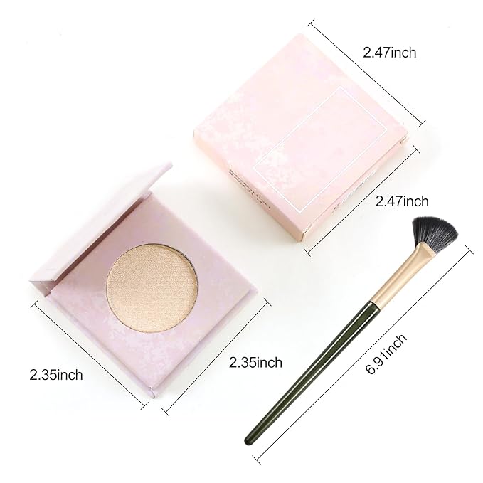 Erinde Face Highlighter Palette, Pearl Glossy Face Illuminator Palette, Natural Glow Finish, Shimmer Smooth Baked Highlighter Powder, Long-lasting Sparkling Highlighter Makeup, 03 Dawn Glow
