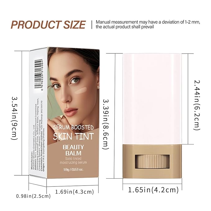 Foundation Stick - Skin Tint & Contour Stick, Serum-Boosted Beauty Balm, Buildable Coverage, Natural Finish, Long-Lasting Wear, For Many Skin Tones (04#)