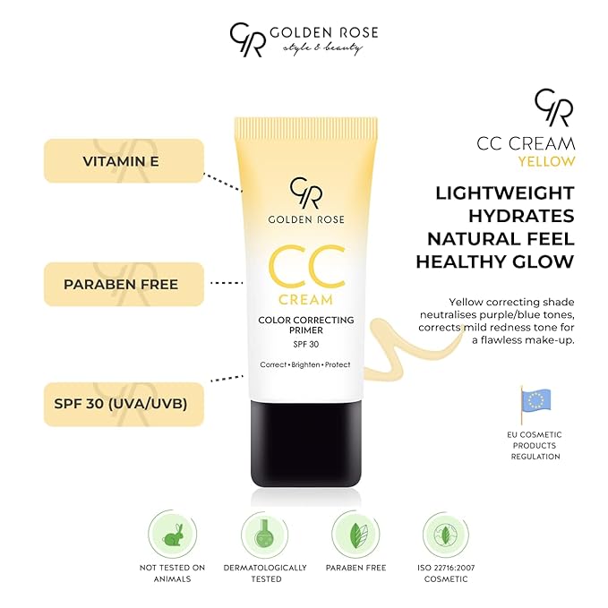 Golden Rose Makeup CC Cream Color Correcting Primer - (Yellow)